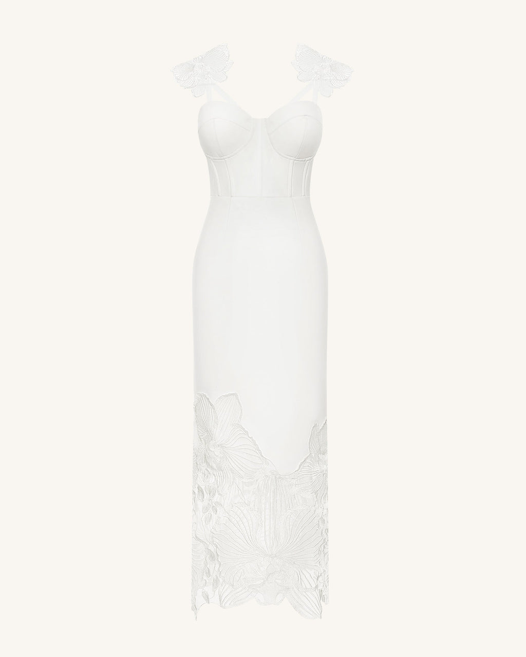 Orchid Embroidered Corset Dress - White