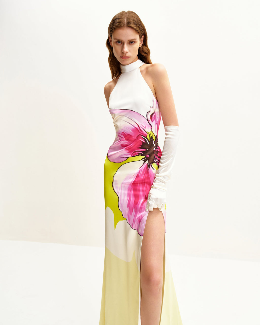 Olivia Floral Halter Gown - Multicolor