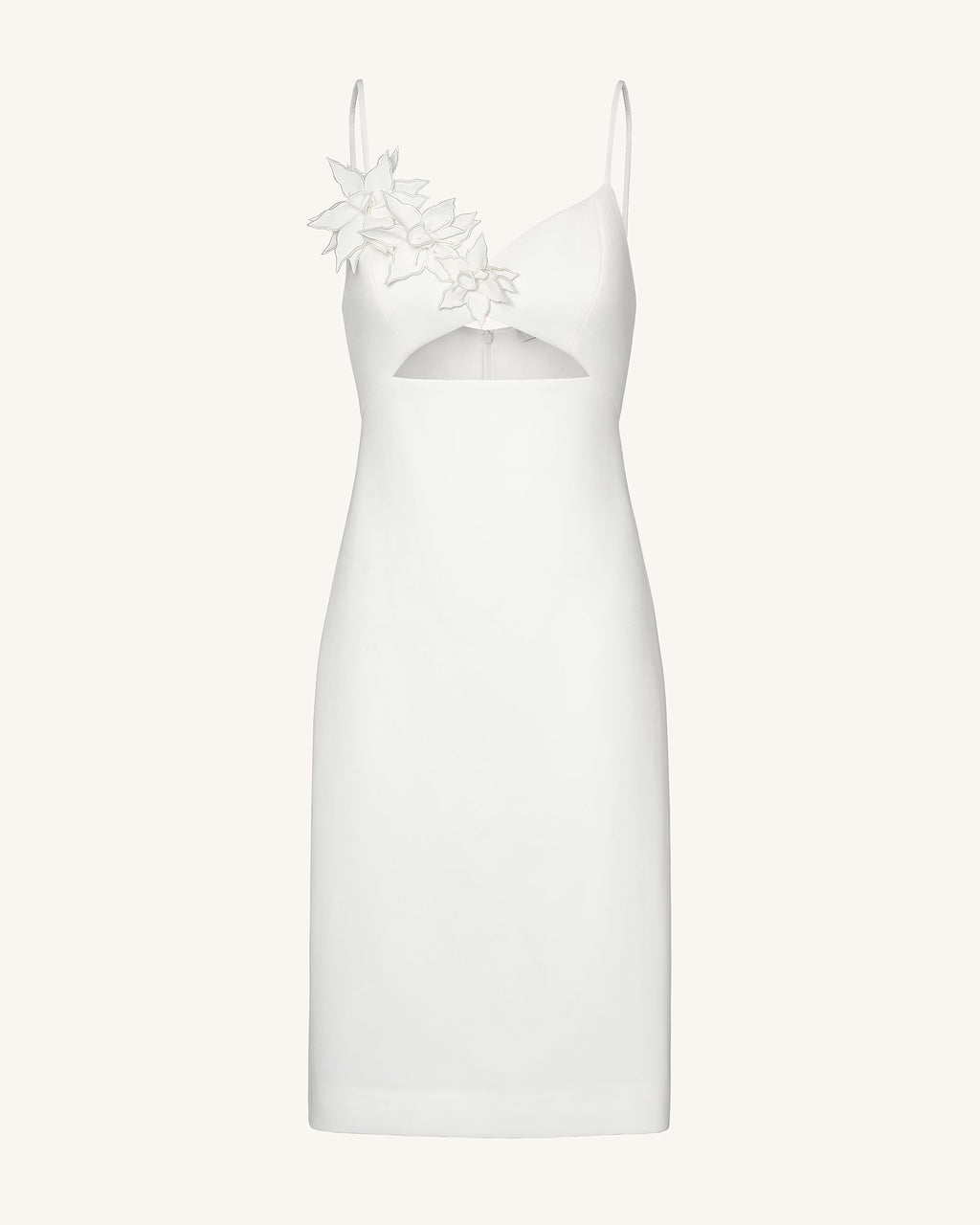 Bloom-Cut Contour Dress - White