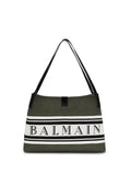 Balmain Women Medium Canvas And Leather Release Tote