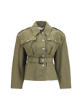 Alexander Mcqueen Women Cropped Belted High-Neck Jacket