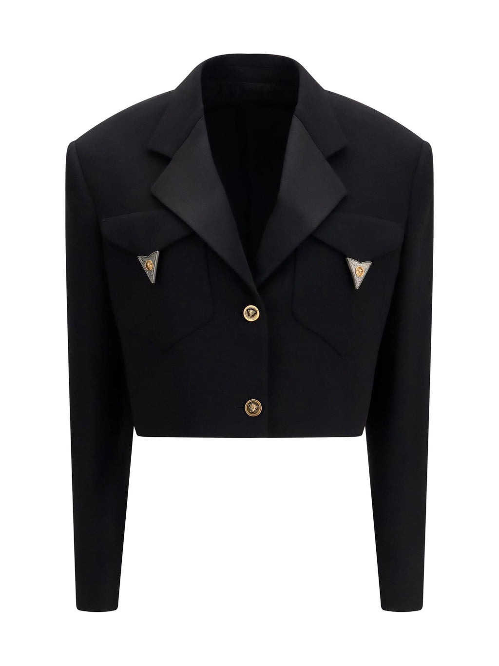 Versace Women Cropped Wool Blazer