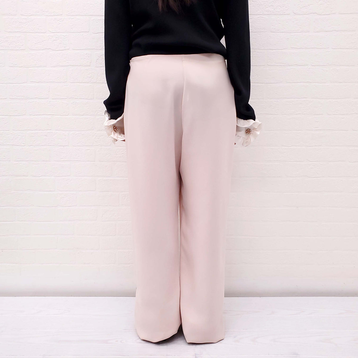 EDWARD ACHOUR PARIS PINK PANTS WITH GOLD BUTTONS - SIZE 44