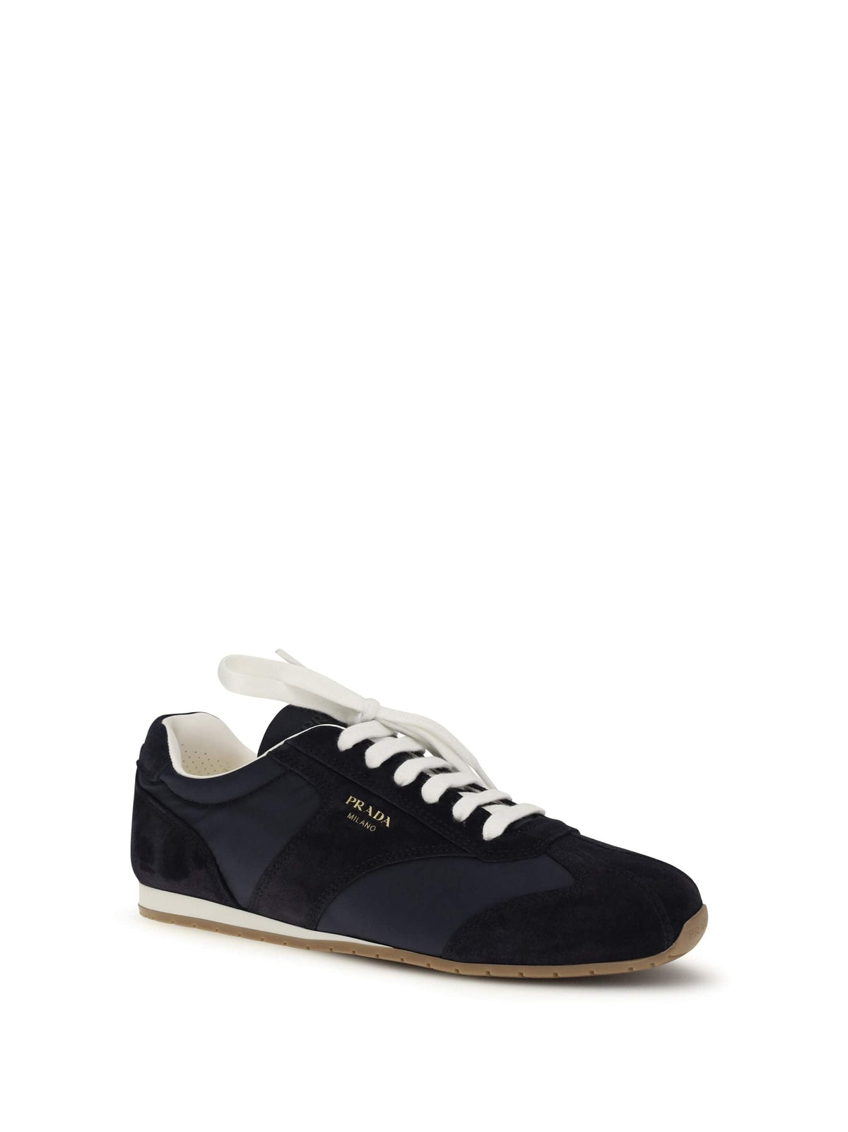 Prada Men Suede And Fabric Sneakers