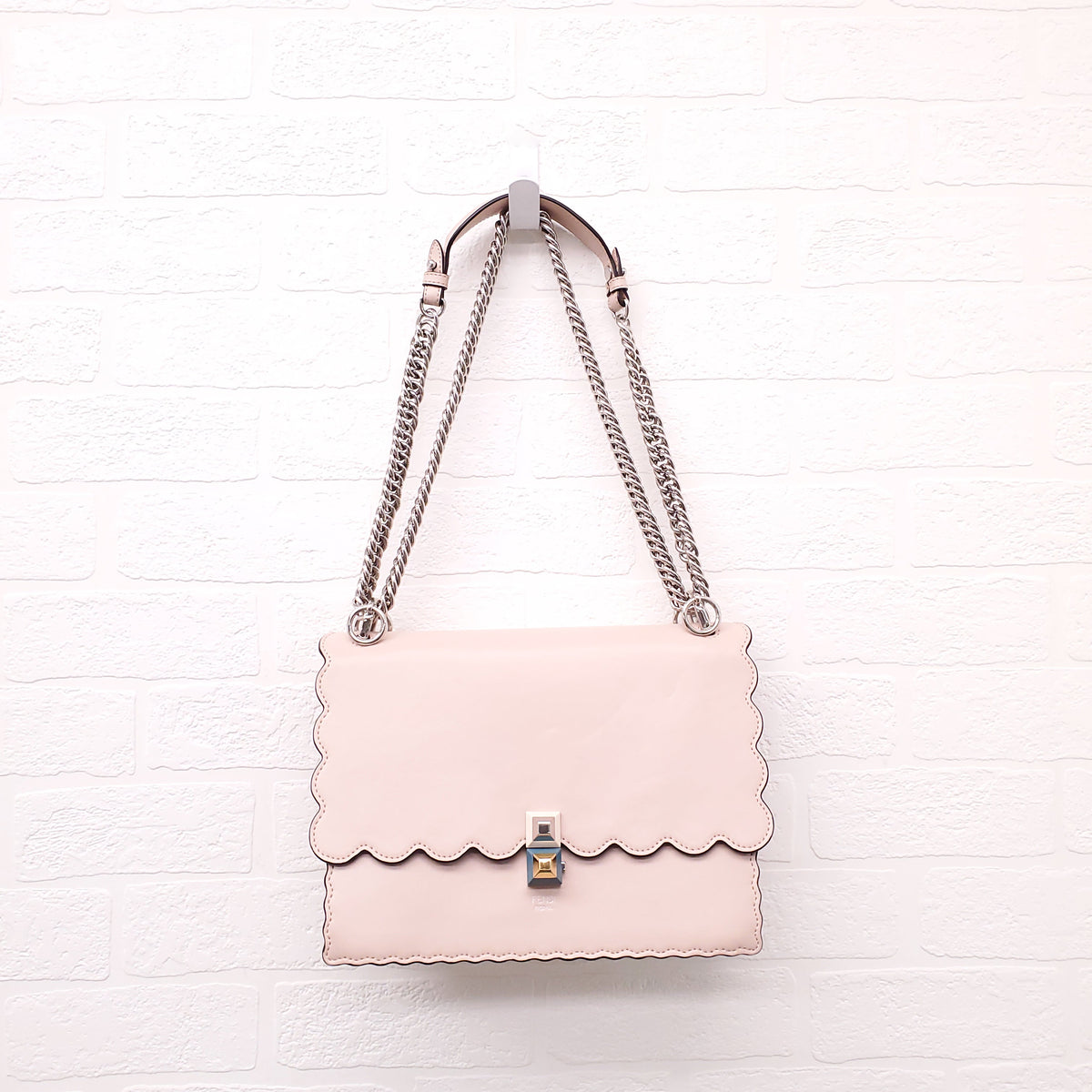 FENDI BABY PINK 'MINI KAN' SHOULDER BAG