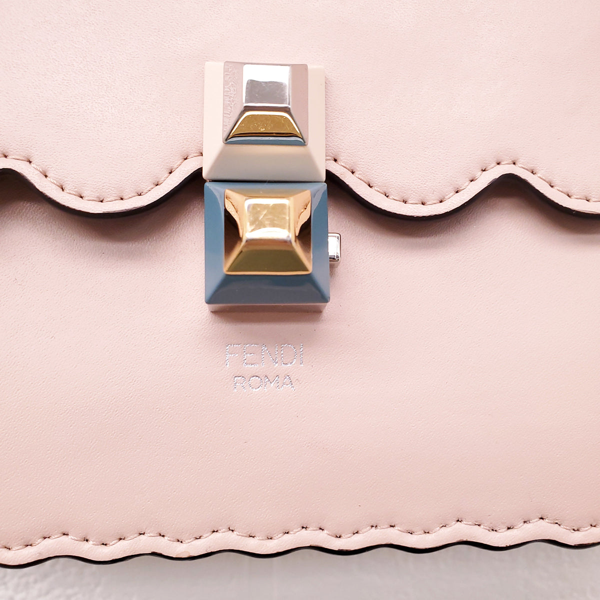 FENDI BABY PINK 'MINI KAN' SHOULDER BAG