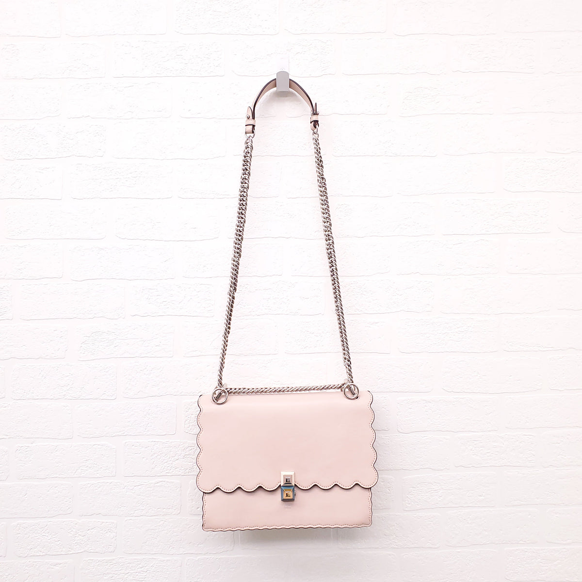 FENDI BABY PINK 'MINI KAN' SHOULDER BAG