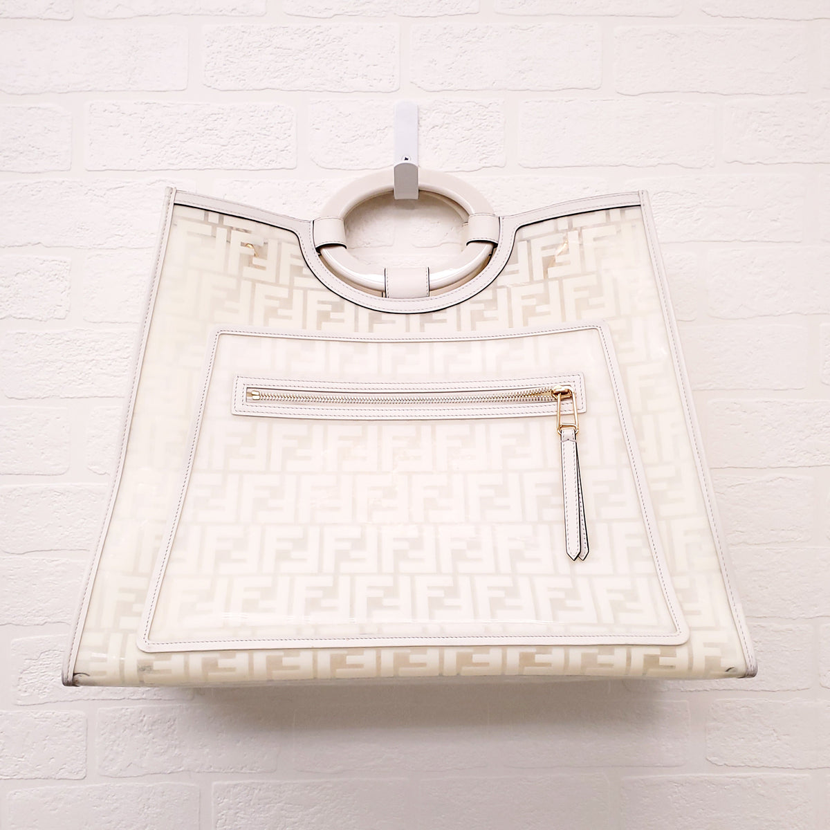 FENDI CREAM LARGE SHOPPER TOTE