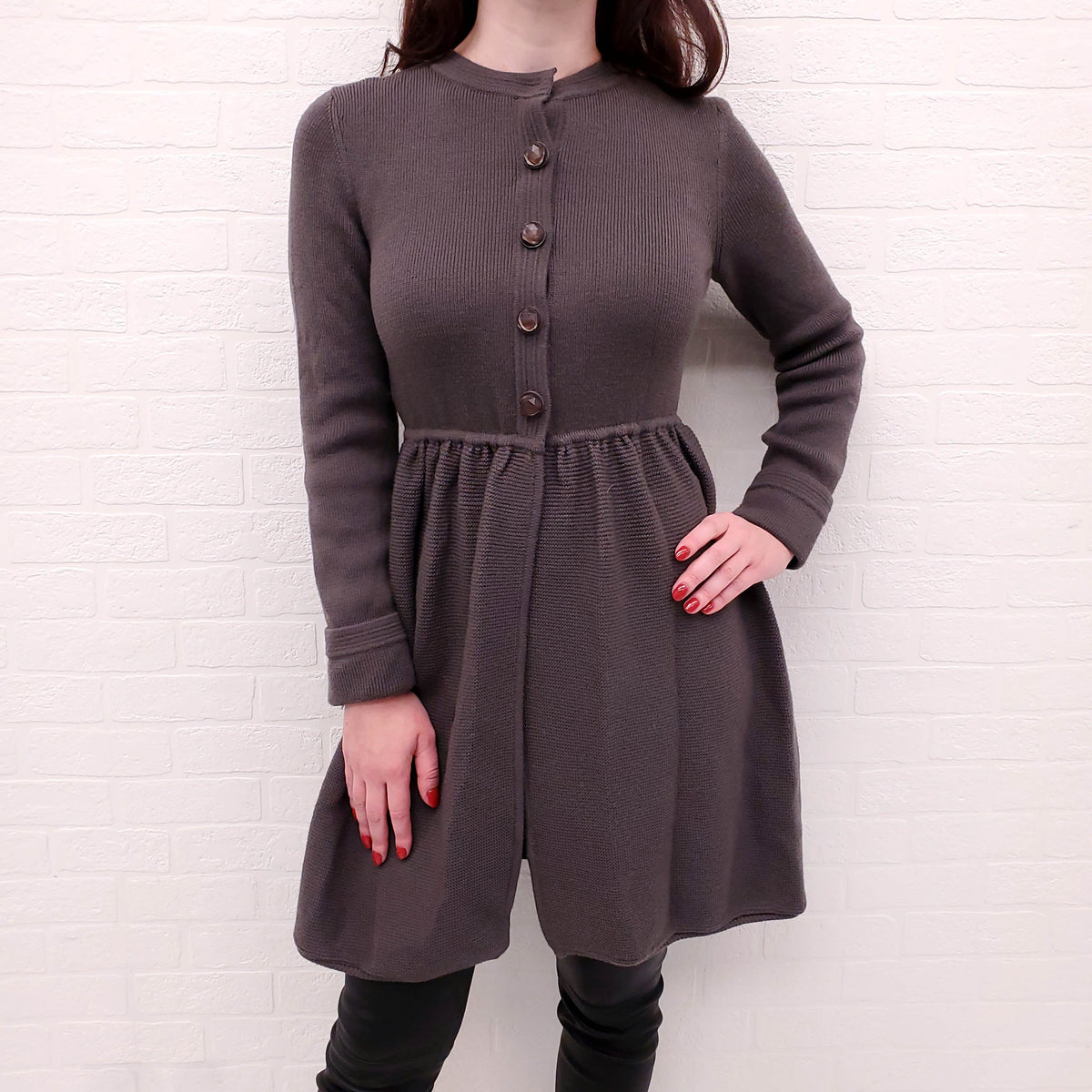 FENDI TAUPE SWEATER JACKET - SIZE 42
