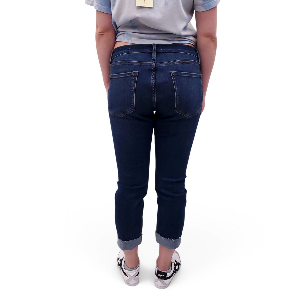 FRAME DARK WASH ‘LE GARÇON’ CUFFED JEANS - SIZE 30