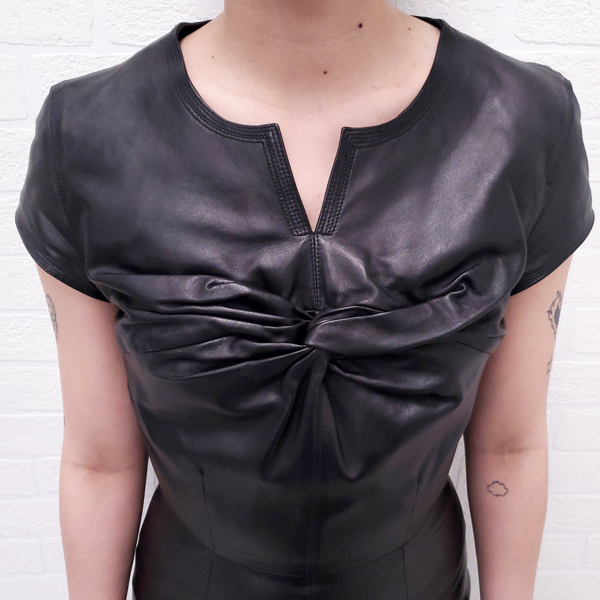 GIANFRANCO FERRE LEATHER DRESS - SIZE 38