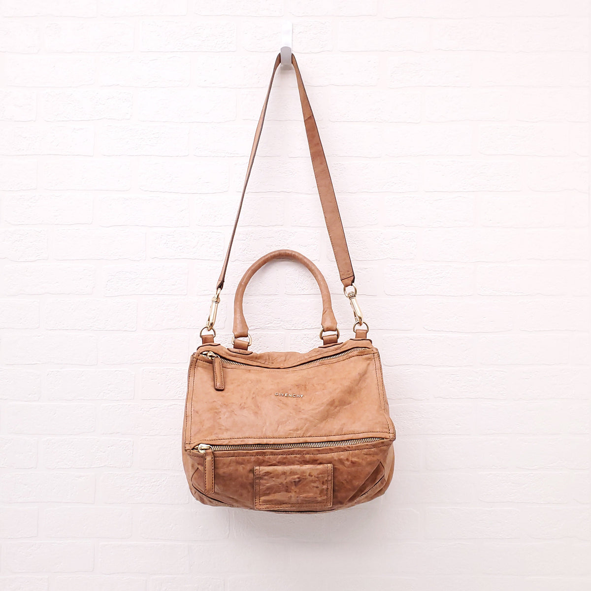 GIVENCHY BROWN LEATHER MEDIUM PANDORA BAG