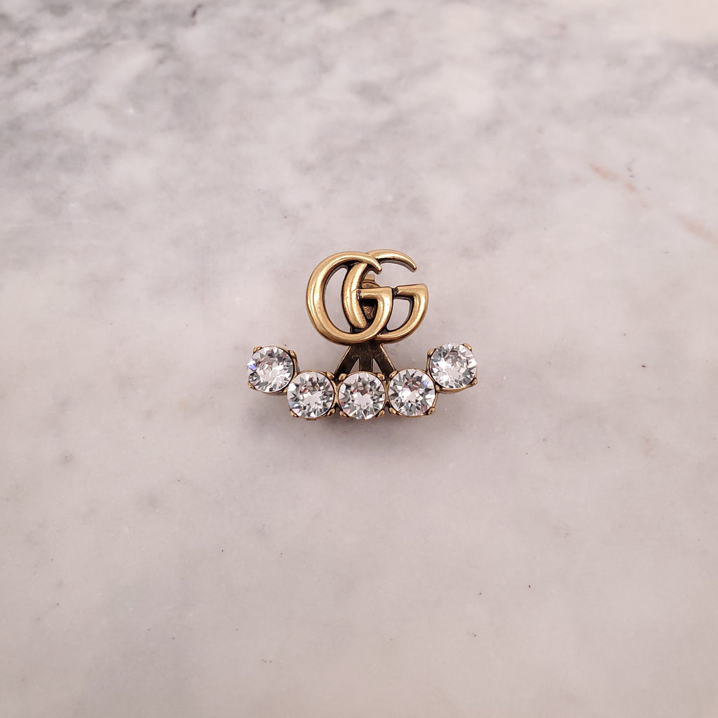GUCCI CRYSTAL LOGO SINGLE EARRING