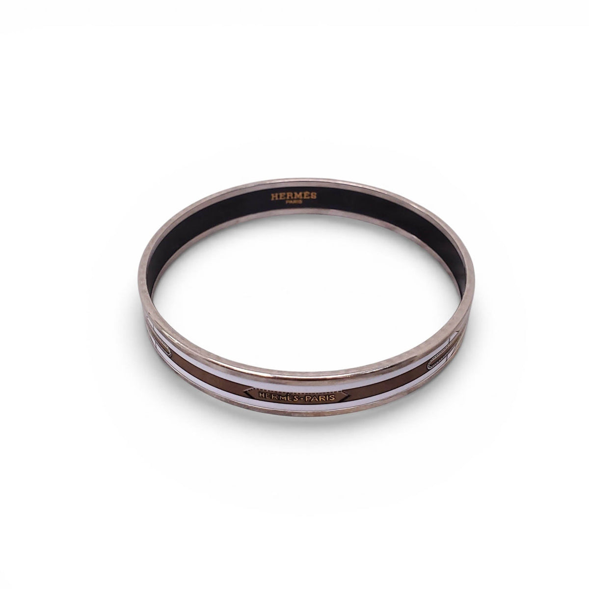 HERMÈS THIN BELT BUCKLE PATTERNED BANGLE - SIZE 70 MM