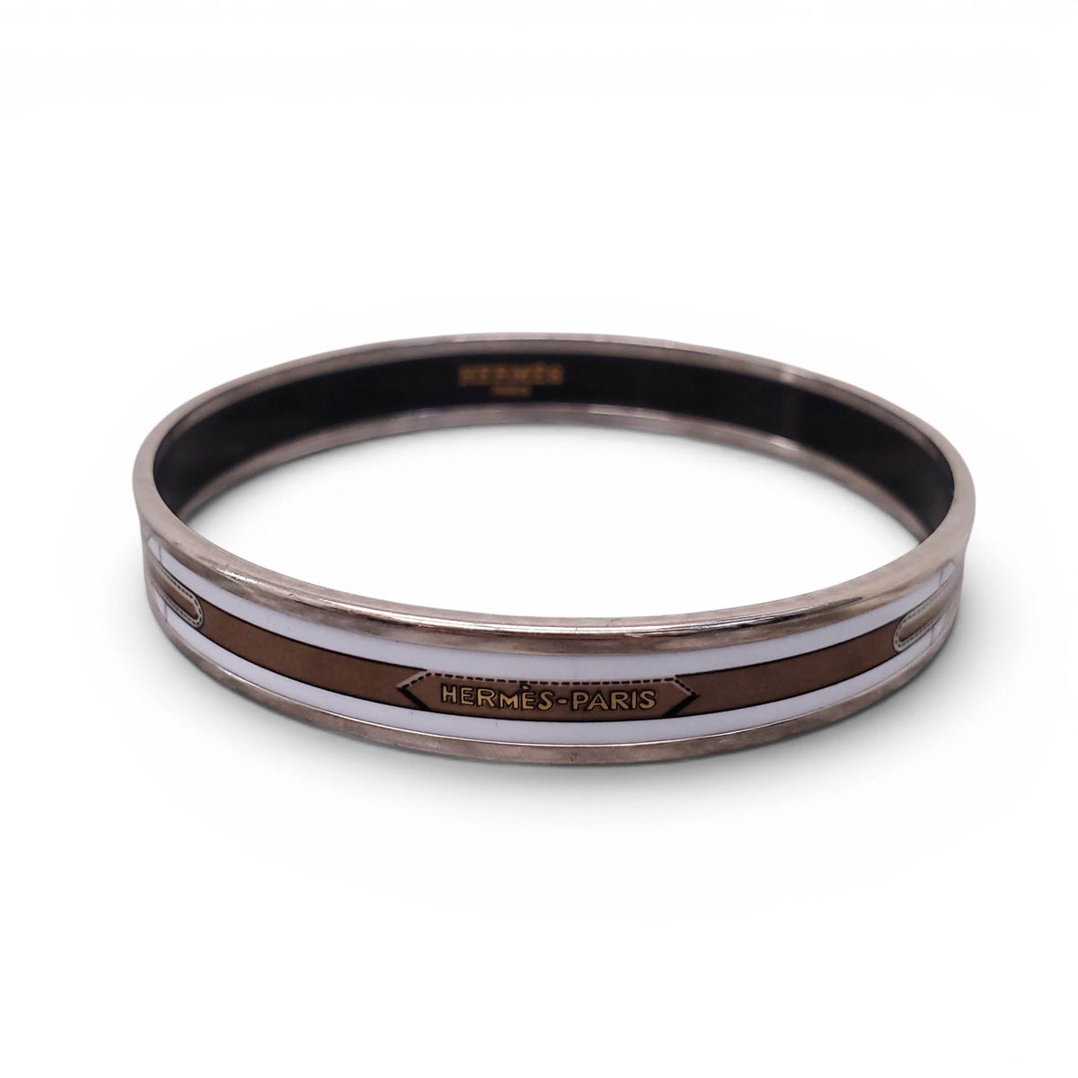 HERMÈS THIN BELT BUCKLE PATTERNED BANGLE - SIZE 70 MM