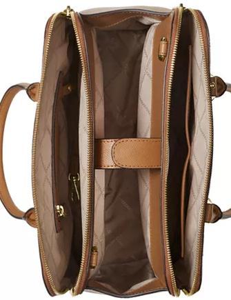 Michael Michael Kors Houston Double Zip Crossgrain Leather Satchel