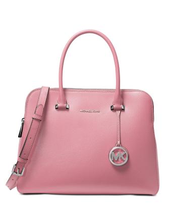 Michael Michael Kors Houston Double Zip Crossgrain Leather Satchel