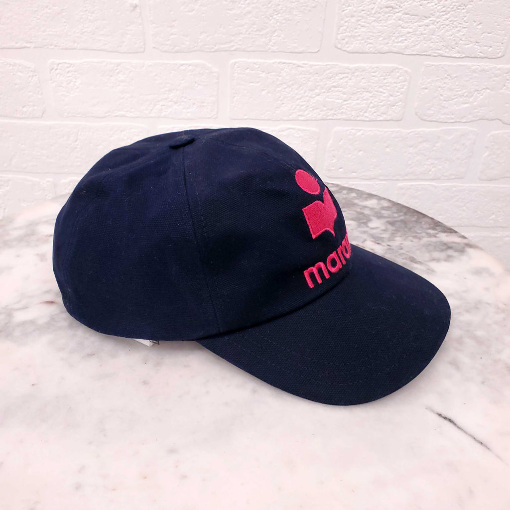 ISABEL MARANT NAVY LOGO ADJUSTABLE BASEBALL HAT