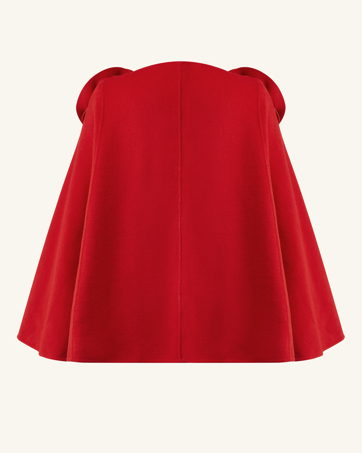 Clara Floral Applique Cape Coat - Red