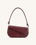Addisyn Weave Texture Shoulder Bag - Burgundy