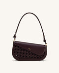 Addisyn Cutout Woven Shoulder Bag - Burgundy