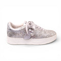 JIMMY CHOO SILVER SPARKLE OSAKA SNEAKERS - SIZE 39