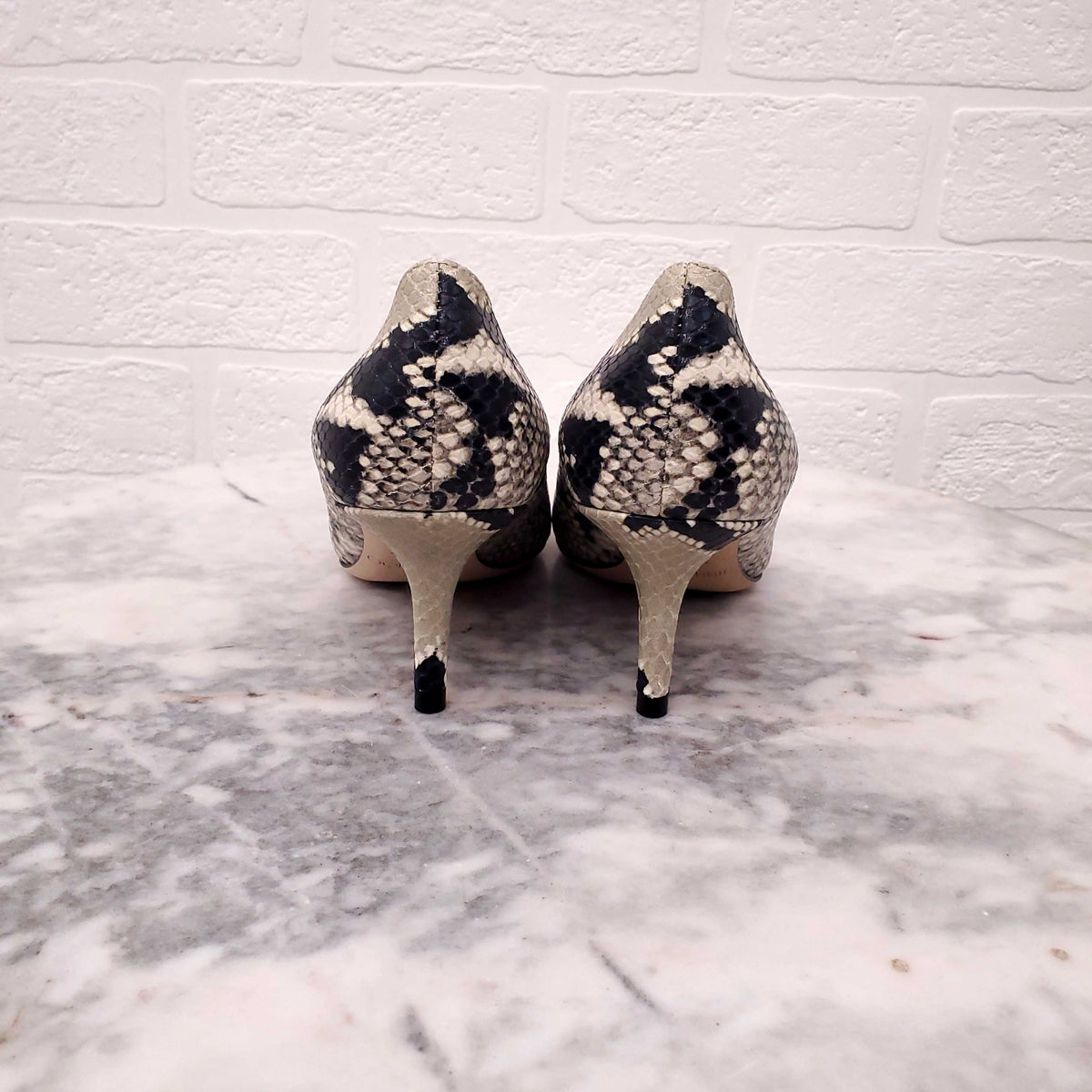JIMMY CHOO SNAKESKIN HEELS - SIZE 34