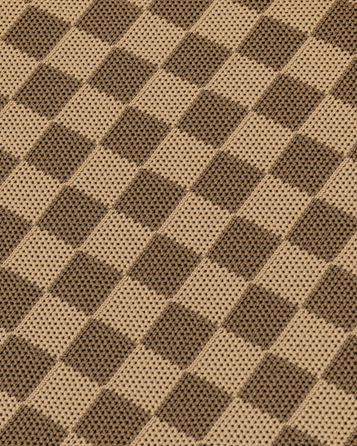 Shea Checkerboard Knitted Tote Bag - Brown