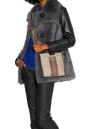 Coach Kitt Center Stripe Messenger Crossbody