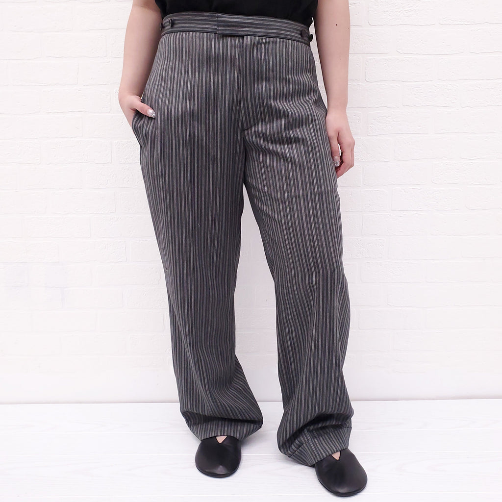 LOEWE GREY STRIPED TROUSERS - SIZE 46