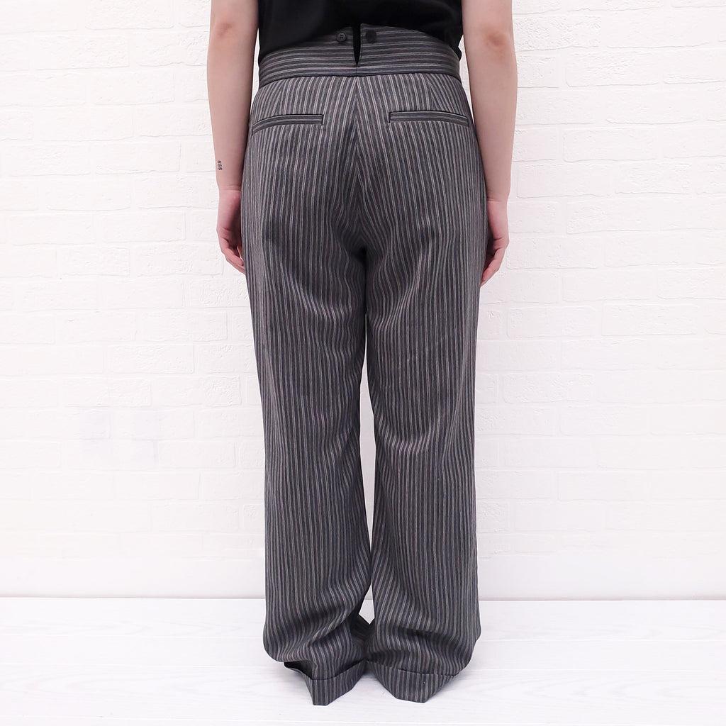 LOEWE GREY STRIPED TROUSERS - SIZE 46