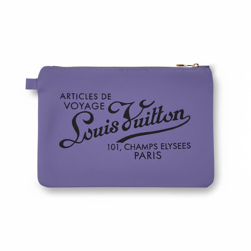 LOUIS VUITTON NAVY AND PURPLE CABAS IPANEMA GM WITH POUCH