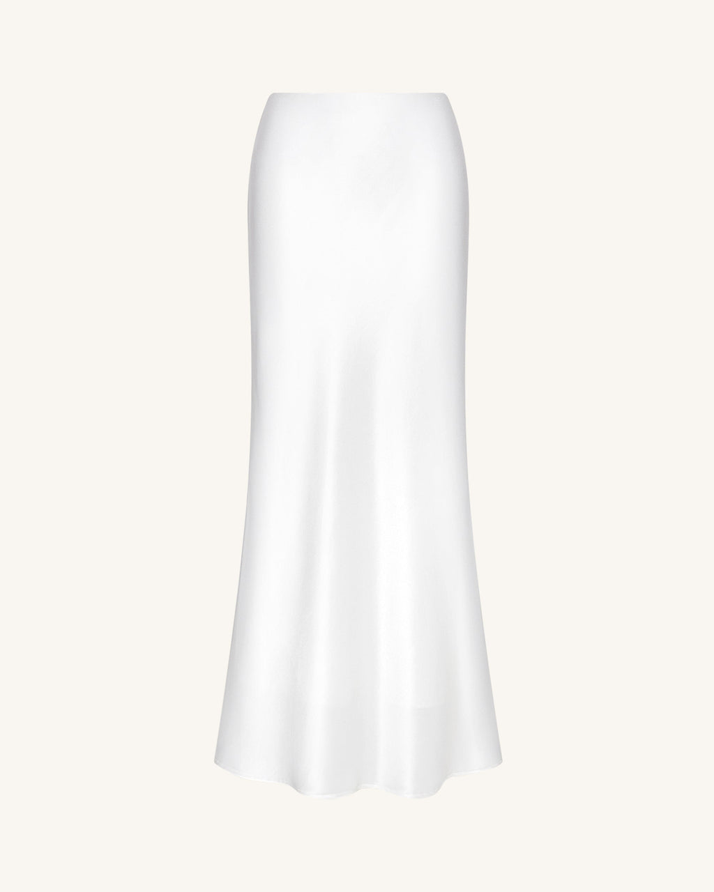 Liquid Satin Mermaid Maxi Skirt - White
