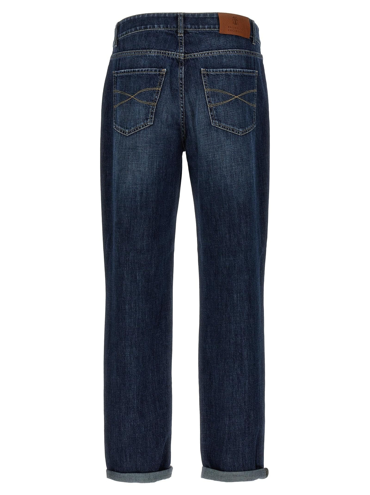 Brunello Cucinelli Men Logo Embroidery Jeans