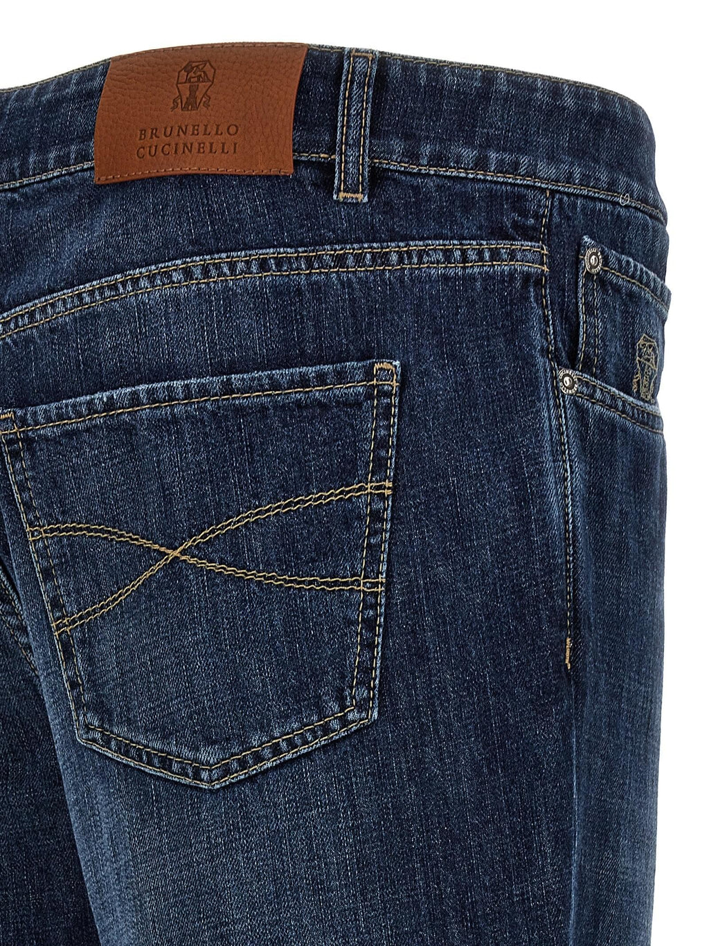 Brunello Cucinelli Men Logo Embroidery Jeans