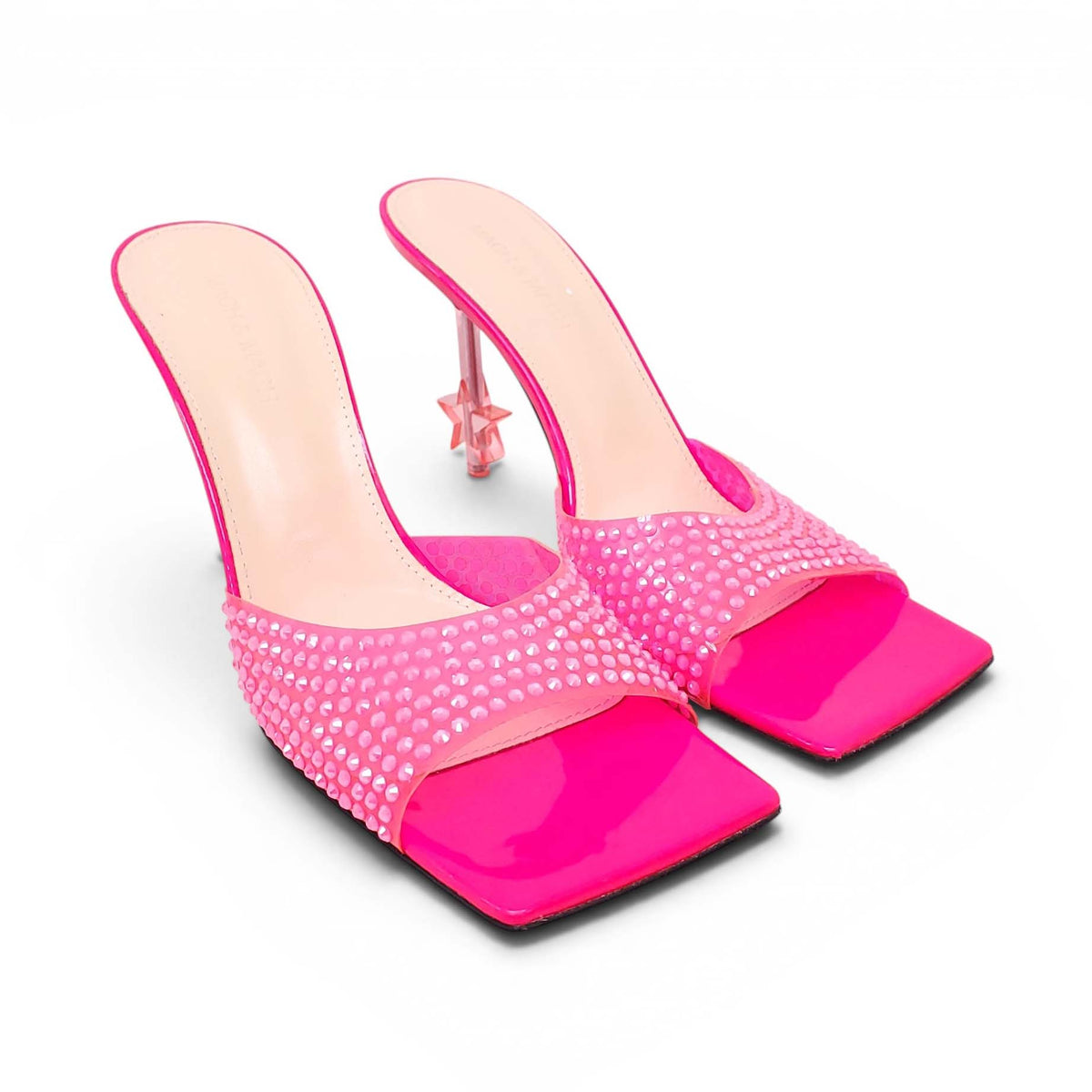 MACH & MACH FUCHSIA CRYSTAL LUCITE HEELS - SIZE 40