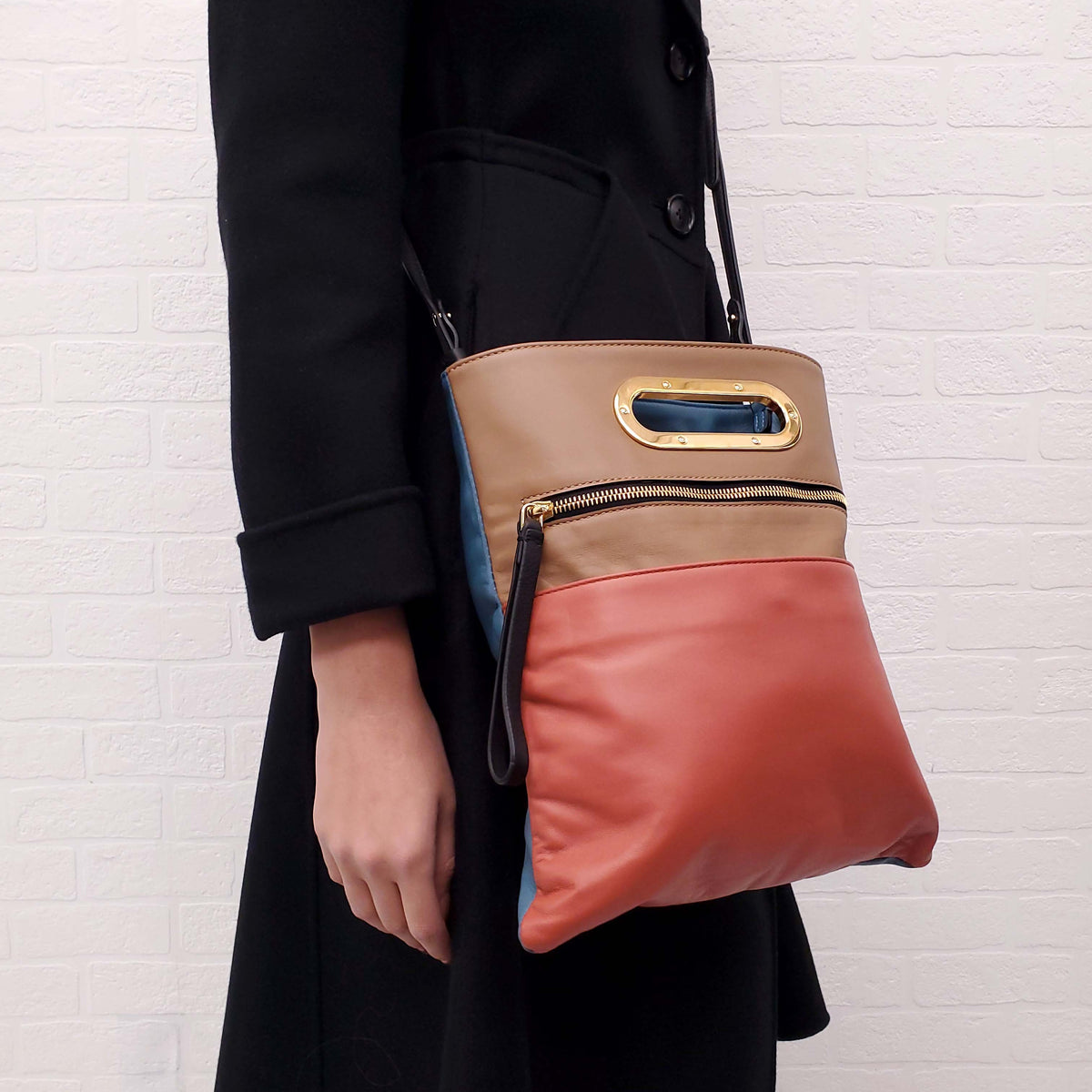 MARNI MULTI-COLOUR LEATHER HANDLE BAG