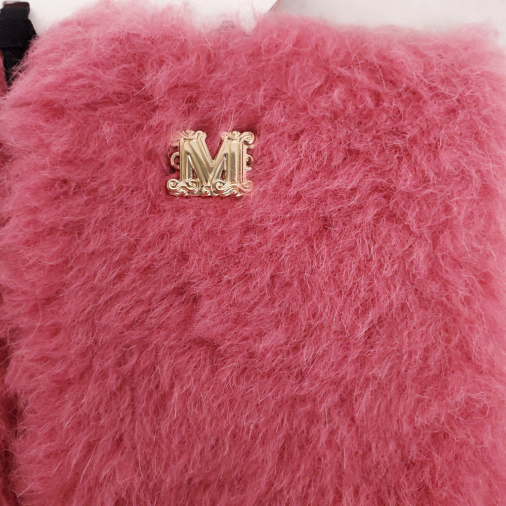 MAX MARA PINK TEDDY EARMUFFS AND GLOVES SET