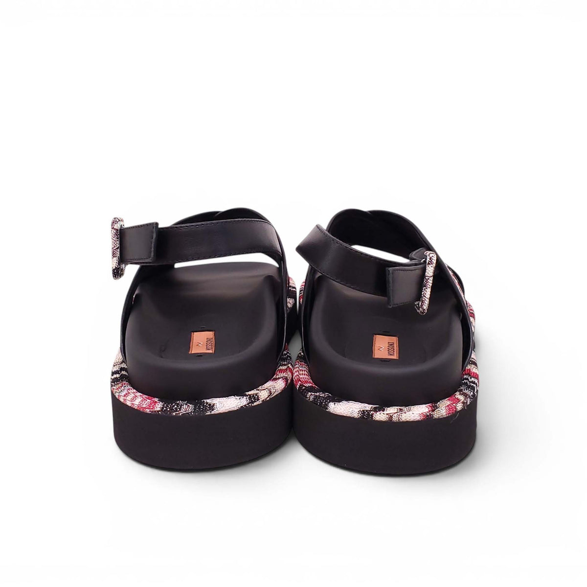 MISSONI BLACK AND CHEVRON PATTERNED SANDALS - SIZE 38.5