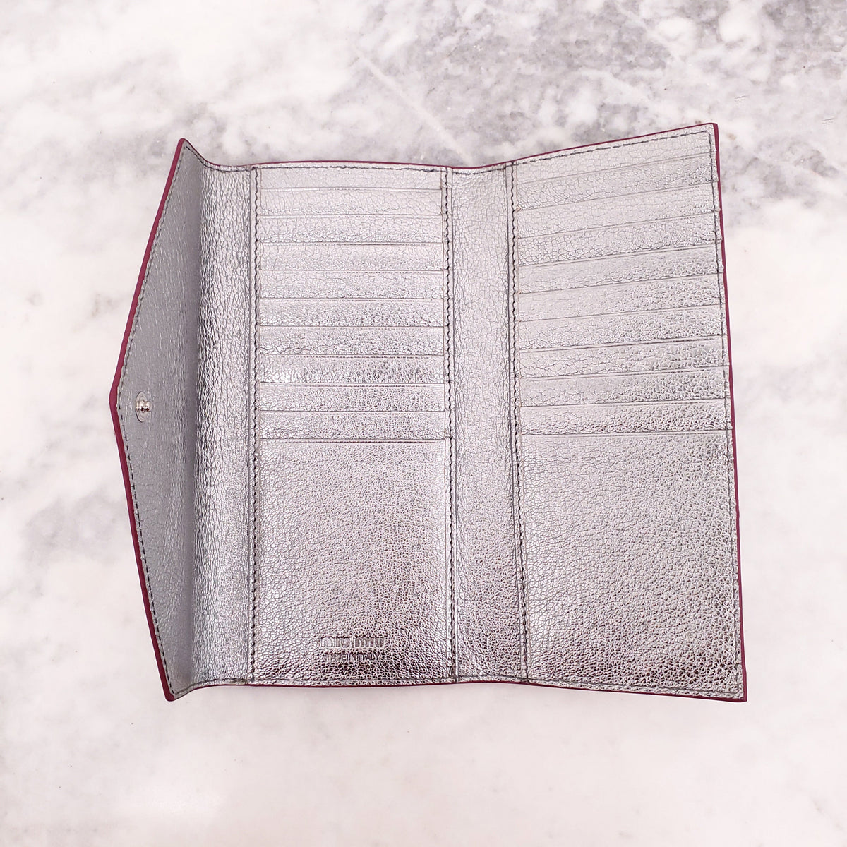 MIU MIU SILVER ENVELOPE WALLET