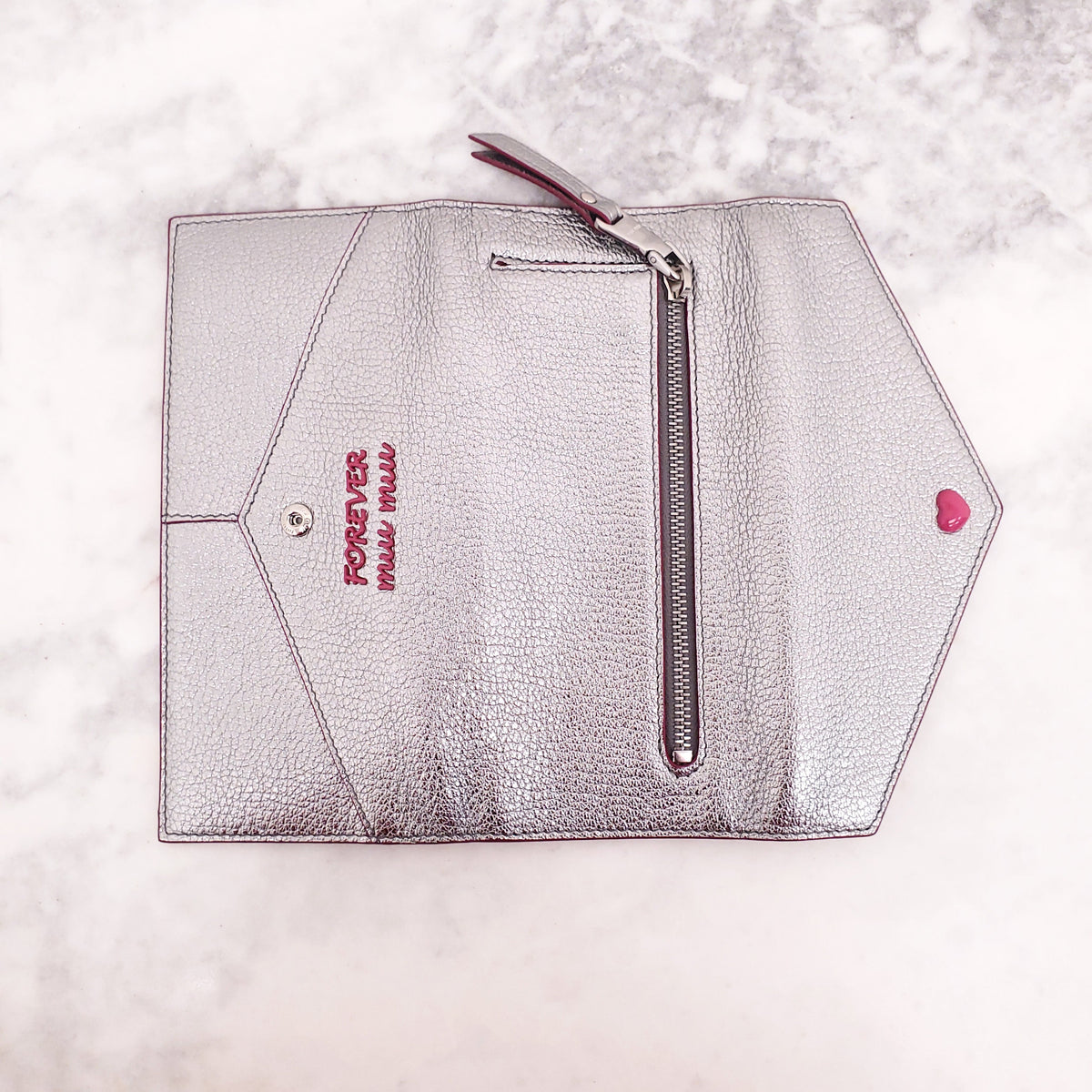 MIU MIU SILVER ENVELOPE WALLET