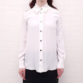 MOSCHINO BOUTIQUE WHITE BLOUSE WITH CHAIN DETAIL - SIZE 4