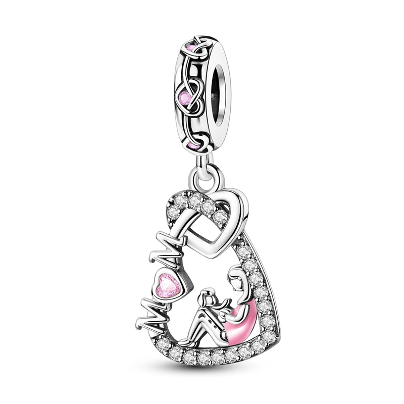 Mom Love Heart Dangle Charm