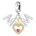 Mom Script Heart Dangle Charm