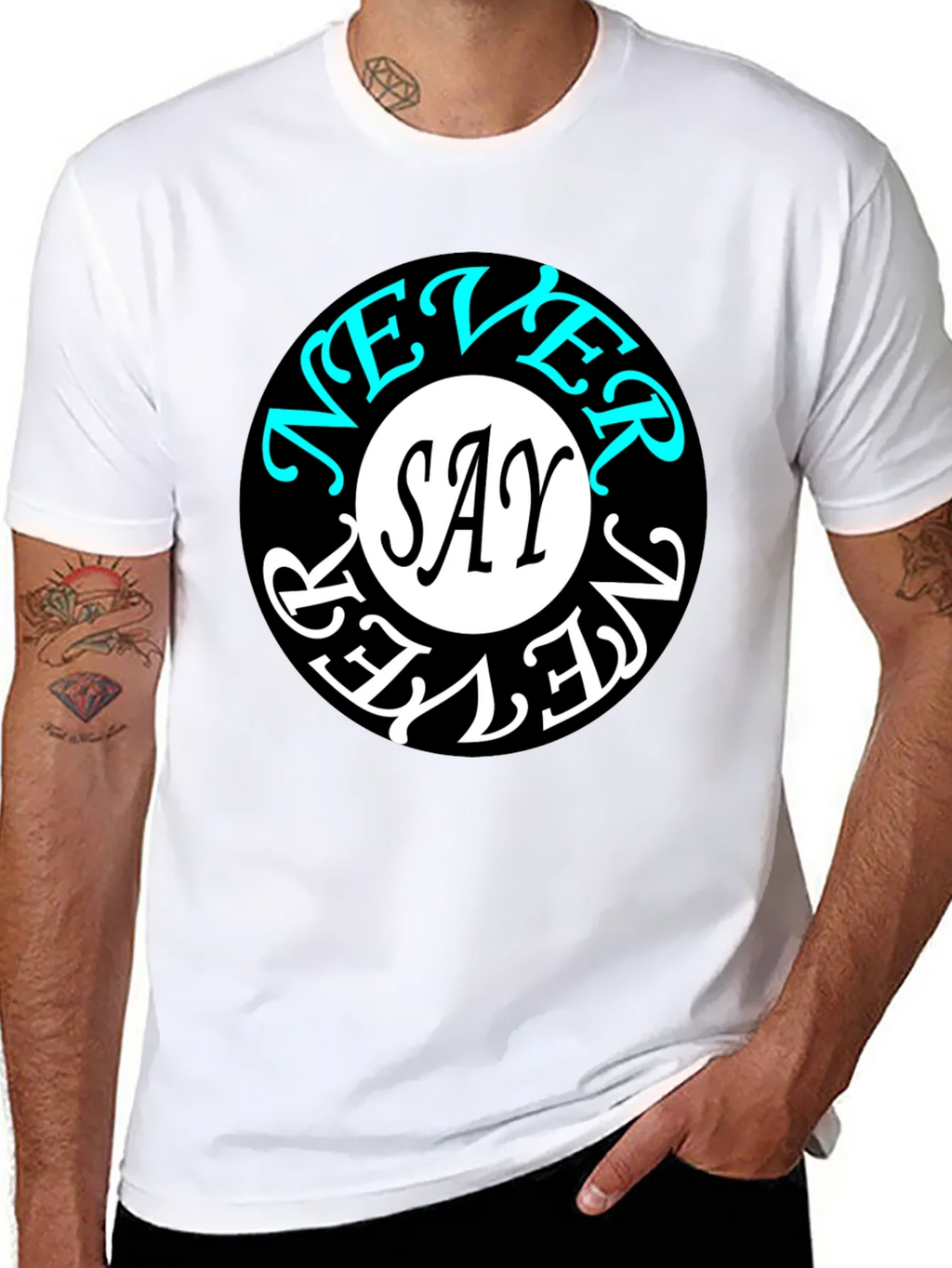 Never Say Never Graphic Tee - Stylish Black T-Shirt