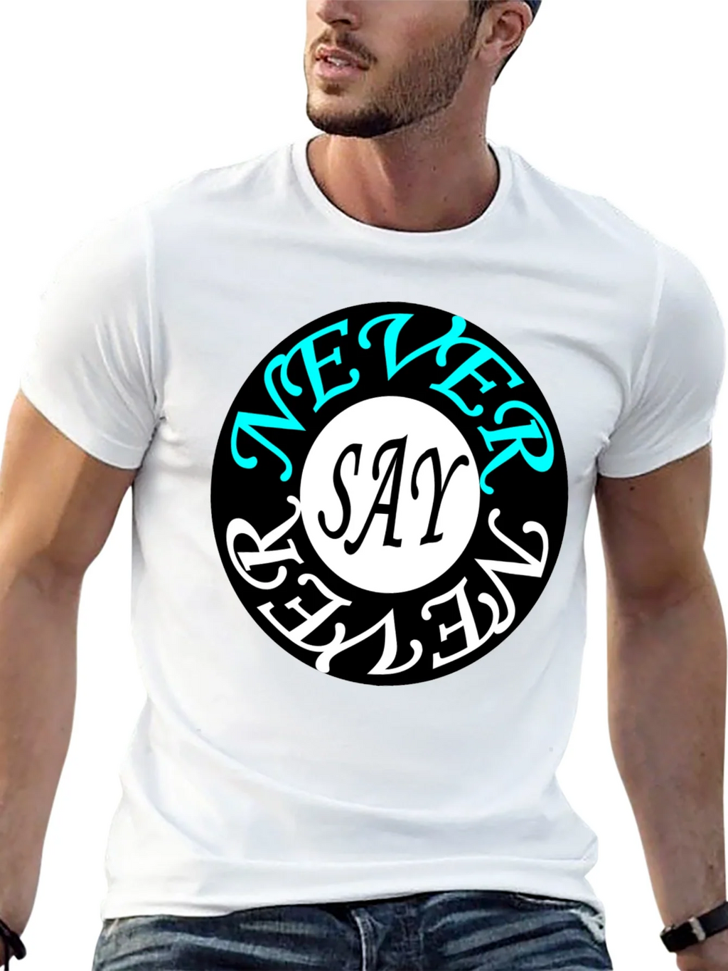 Never Say Never Graphic Tee - Stylish Black T-Shirt