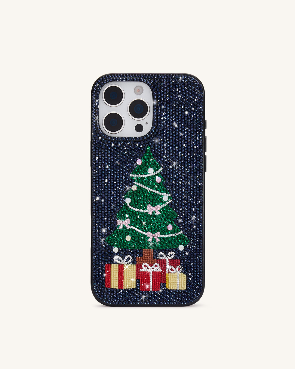 Christmas Tree Bling Phone Case - Black
