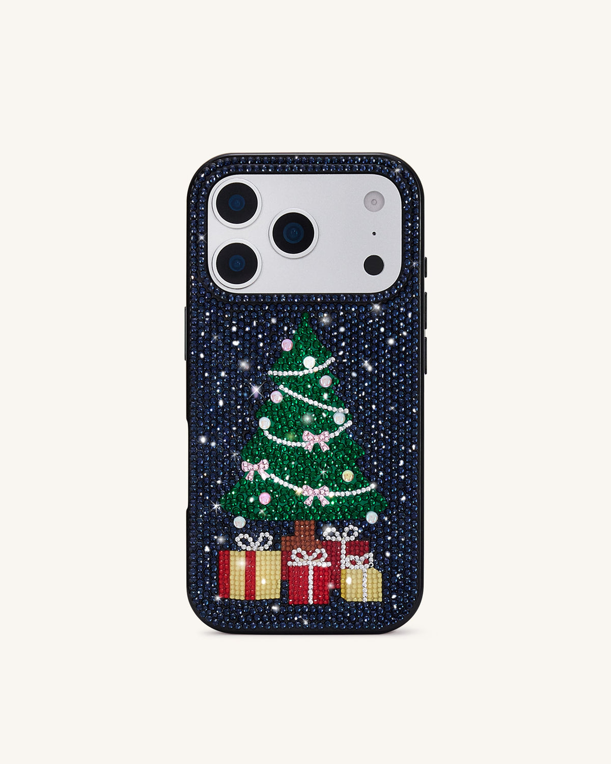 Christmas Tree Bling Phone Case - Black