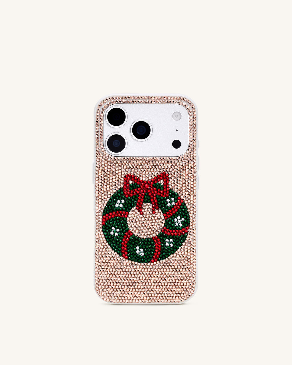 Holiday Wreath Bling Phone Case - Gold
