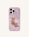 Angel Bunny Glitter Phone Case - Pink